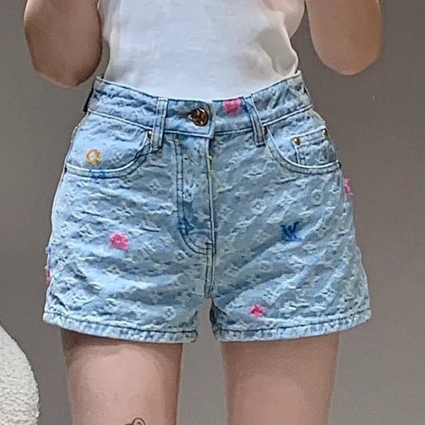 n-grade RecommendedLouis Vuitton Frayed Hem Denim Mini Shorts Fake vub70598