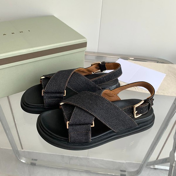 Very popular! Marni Fussbett cross strap sandals replica FBMS00