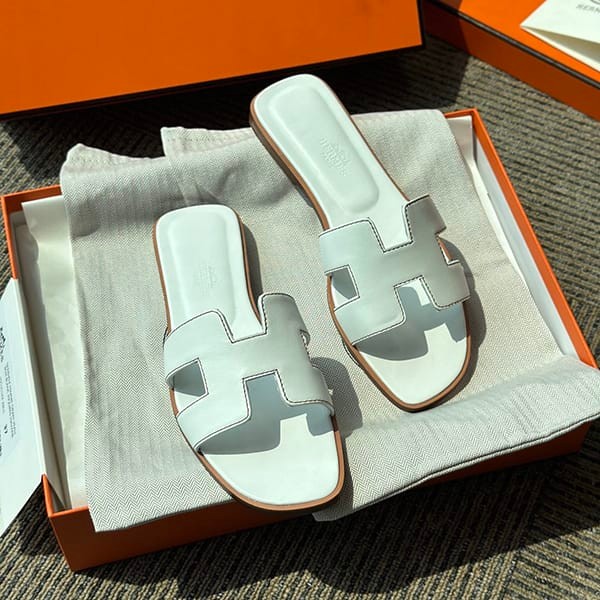 The hottest topic! Hermes fake Oran sandals for women, white eru50273 The hottest topic! Hermes fake Oran sandals for women, white eru50273