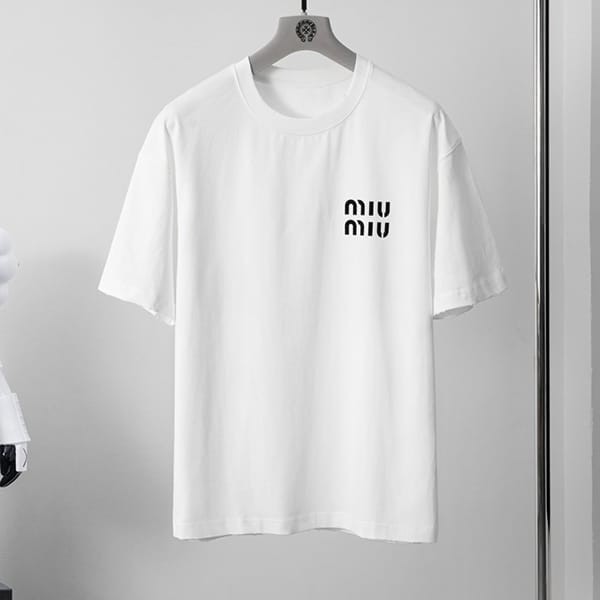 Free shipping Miu Miu cotton jersey short sleeve T-shirt replica myd11095