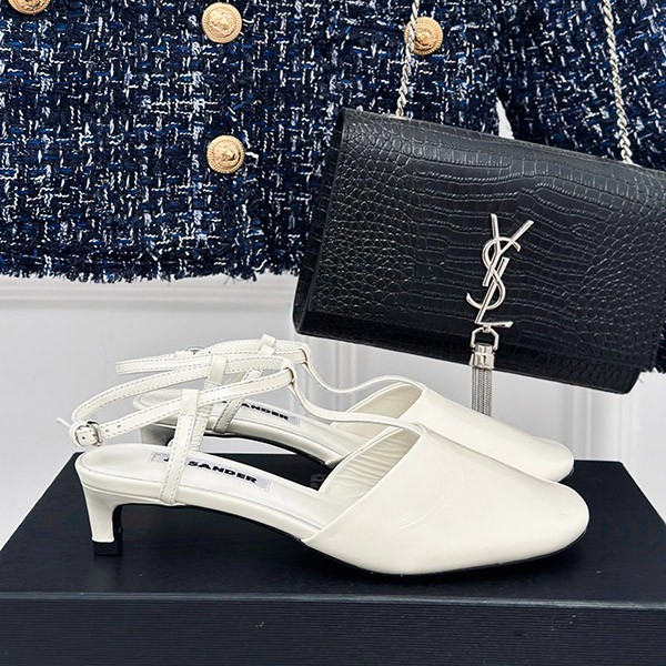 Jil Sander Cheap Ankle Strap Leather Square Heel Sandals Jie68787