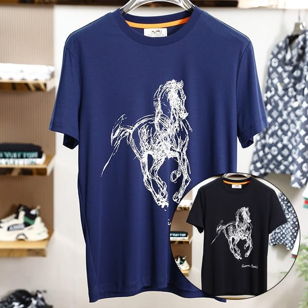[Great Deal] Hermes Capsule Sports Cut and Sewn T-Shirt Parody 2 Colors erx06650