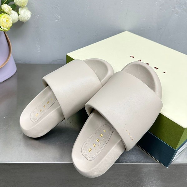 Very popular! Marni white leather bubble sandals replica maj68360