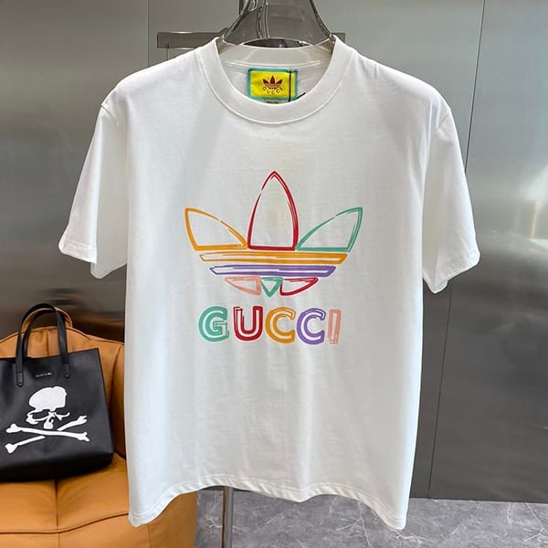 Very popular all over the world? Gucci Adidas copy cotton jersey T-shirt in 2 colors guo31070