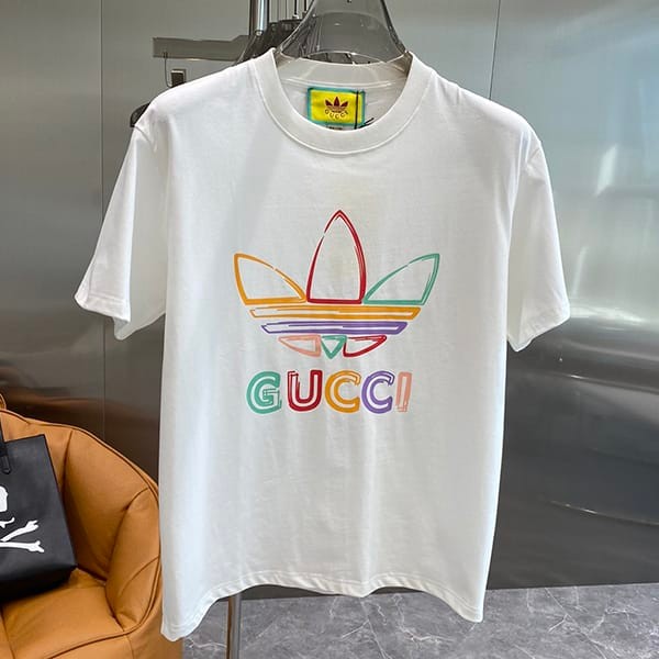 Very popular all over the world? Gucci Adidas copy cotton jersey T-shirt in 2 colors guo31070