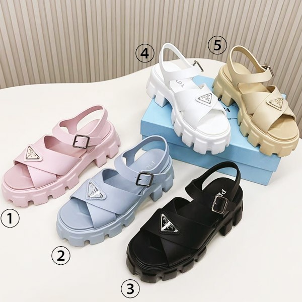 Prada Monolith Rubber Sandals, Cheap, 5 Colors, 1X382N