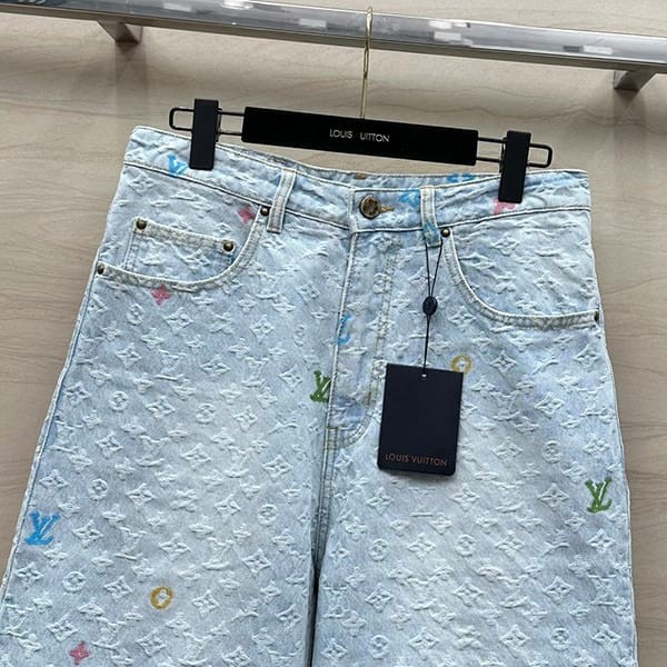 Featured ★Louis Vuitton Grade N Monogram Print Denim Shorts vur93412
