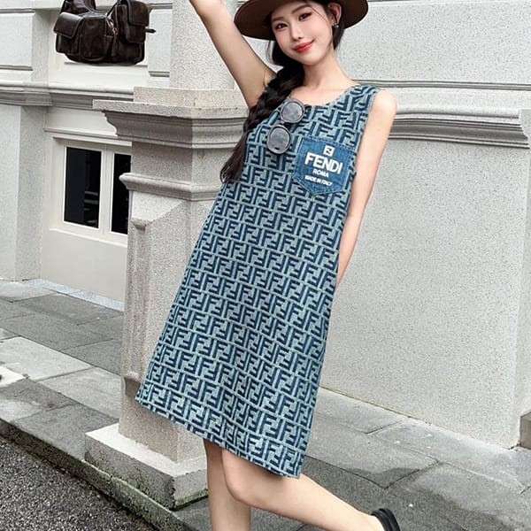 Reserved Fendi Parody FF Denim Dress feb17674 Reserved Fendi Parody FF Denim Dress feb17674