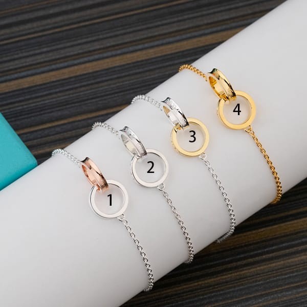 Classic Tiffany Grade 1837 Chain Bracelet in 4 colors Tir46214