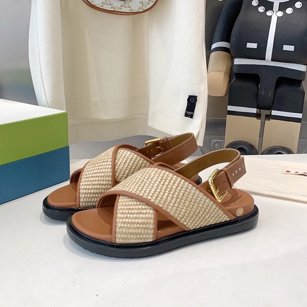 Fake Marni Criss Cross Fussbett Sandals Raffia FBMS01380