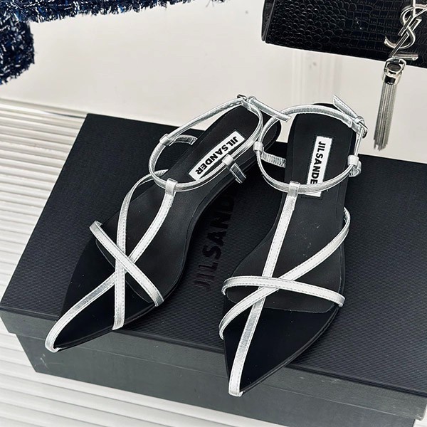 Jil Sander Replica Metallic Flat Sandals Jiw30098