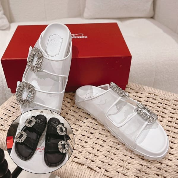 Roger Vivier Replica Slidey Viv Sandals 2 Colors with Tracking rox45965 Roger Vivier Replica Slidey Viv Sandals 2 Colors with Tracking rox45965