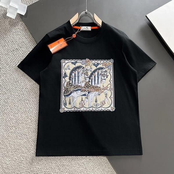 Secured Hermes Capsule Sports Cut and Sewn T-Shirt Replica 2 Colors erh21620