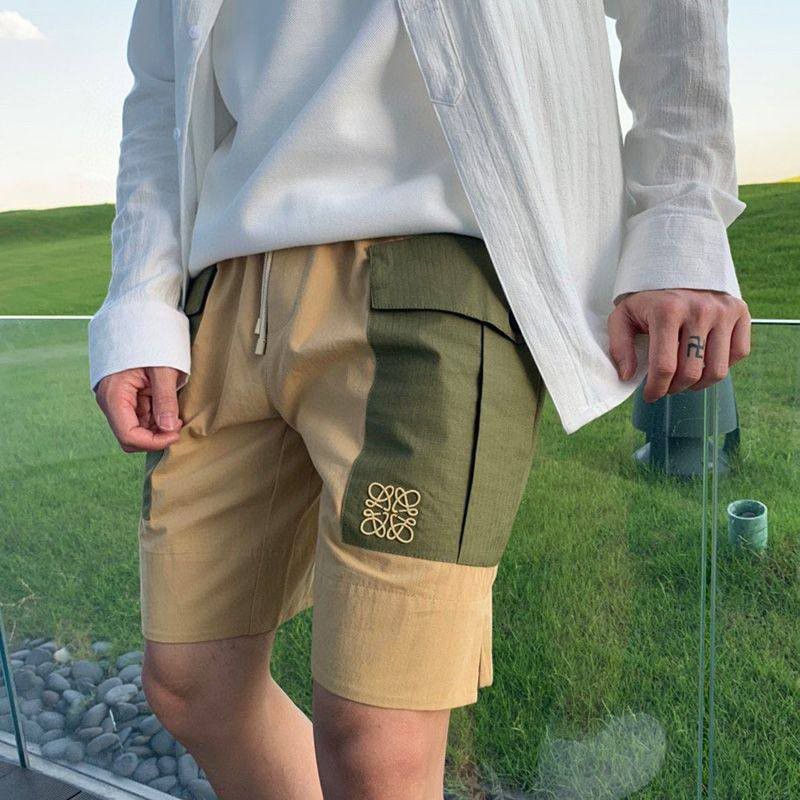 Hard to find [Loewe] Cargo shorts replica (cotton & polyamide), gray lox42625
