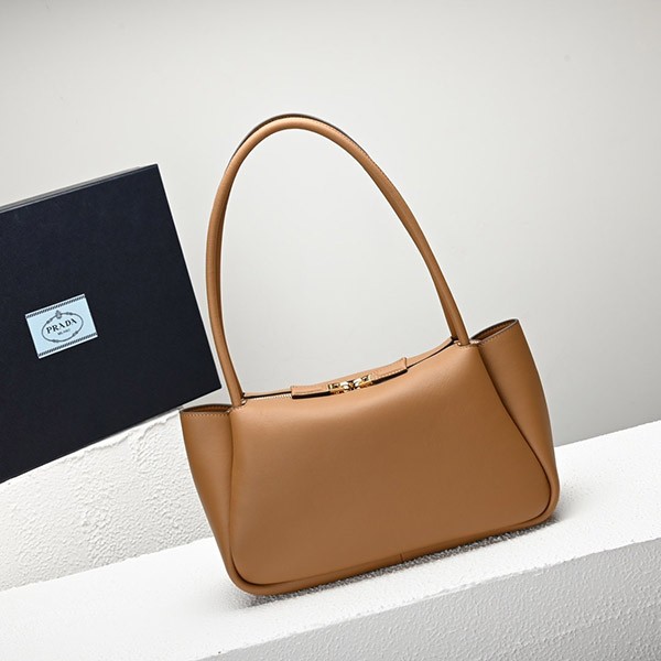 Prada Medium Leather Handbag Replica Camel 1BA444