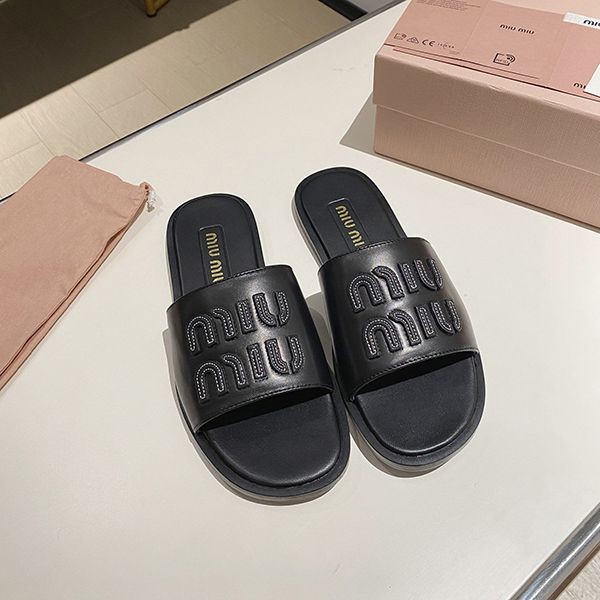 Miu Miu Raffia-Style Woven Slide Sandals - Hard to Find Replicas! mys55326