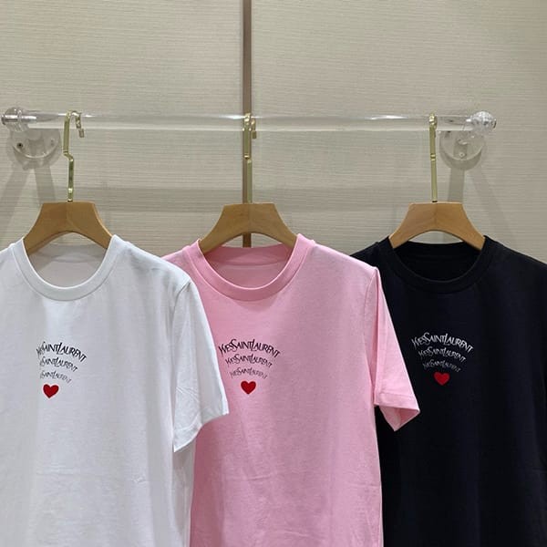 Free shipping Saint Laurent signature logo T-shirt parody 3 colors Sai11334