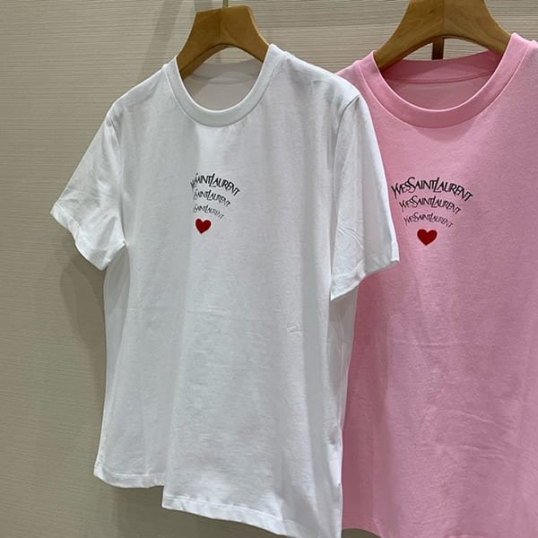 Free shipping Saint Laurent signature logo T-shirt parody 3 colors Sai11334