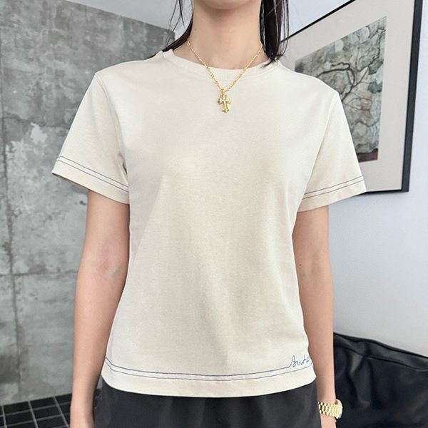 [Women's dream ☆] Burberry logo embroidered cotton T-shirt copy Baz78687