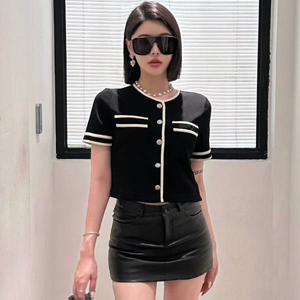 Recommended Chanel fake flower button cardigan SHV12501