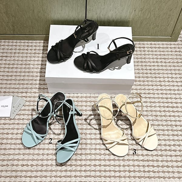 Rare Celine Replica Triomphe Sandals in Lambskin 3 Colors Cez93483