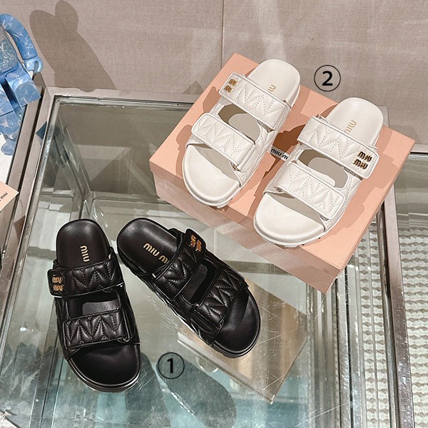 ☆Super popular☆Miu Miu Matelasse Nappa Leather Slide Sandals Replica 2 colors 5XX640 ☆Super popular☆Miu Miu Matelasse Nappa Leather Slide Sandals Replica 2 colors 5XX640