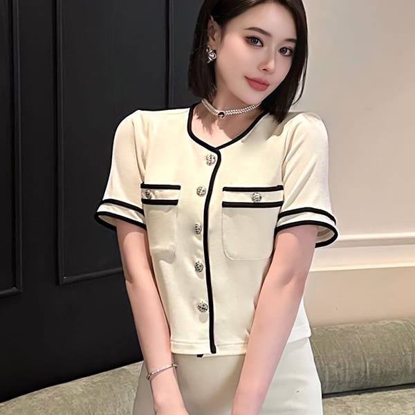 ☆Super popular☆Chanel parody flower button cardigan shd98397