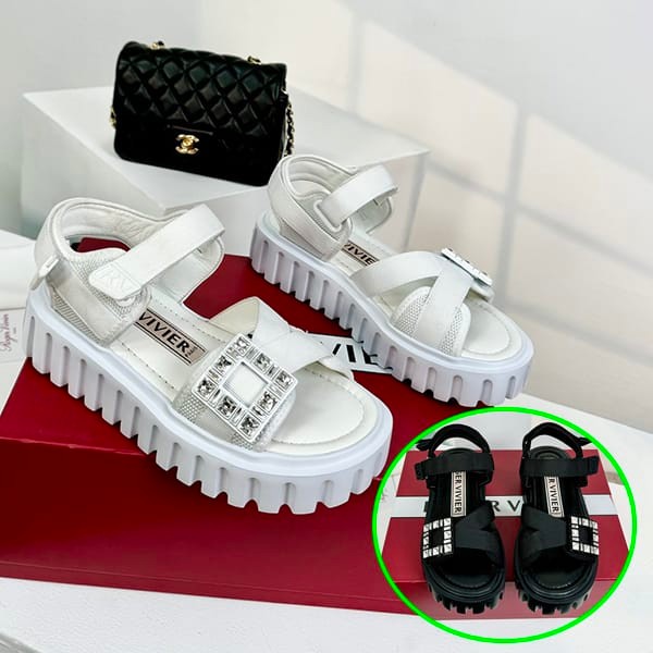 ☆Super popular☆Roger Vivier n-grade Viv Go-Thick Trekkie Sandals 2 colors rod38977