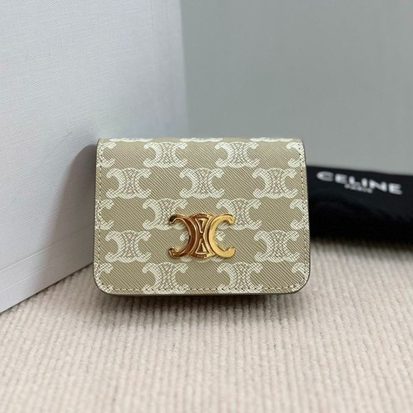 Free shipping Celine Triomphe canvas compact wallet replica 10K622CQH Free shipping Celine Triomphe canvas compact wallet replica 10K622CQH