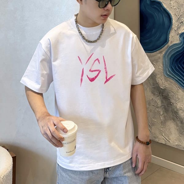 Stylish Saint Laurent signature logo T-shirt parody Sax16915 Stylish Saint Laurent signature logo T-shirt parody Sax16915