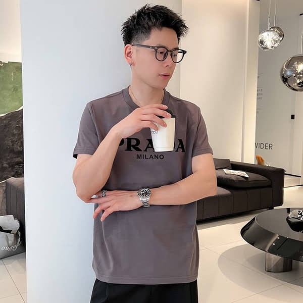 Prada Replica Logo Short Sleeve T-Shirt pup10780