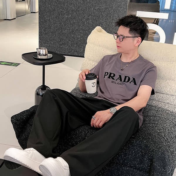 Prada Replica Logo Short Sleeve T-Shirt pup10780