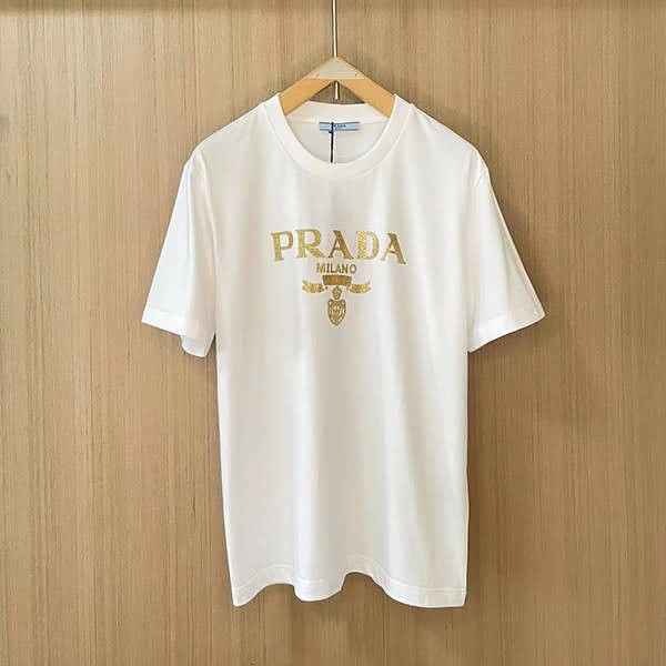 Prada Replica Logo Cotton T-shirt puq21122 Prada Replica Logo Cotton T-shirt puq21122