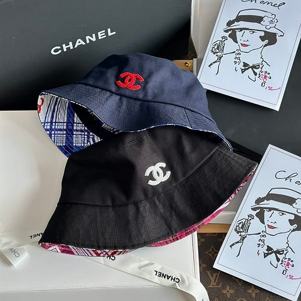 New design Chanel CC bucket hat, cotton, with logo, knockoff, 2 colors, shb39220