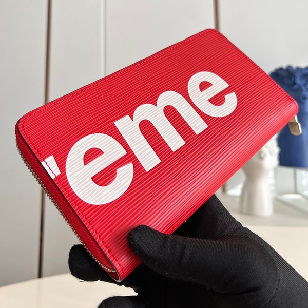 Convenient Supreme xLouis Vuitton Epi Zippy Wallet Replica M60003 vuy16940