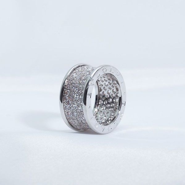 Cute Bulgari B-zero1 B-zero1 ring full pave diamond Buc38622 Cute Bulgari B-zero1 B-zero1 ring full pave diamond Buc38622