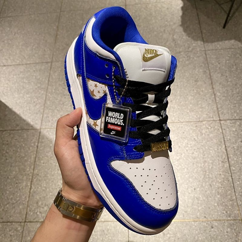 Eye-catching color Supreme x Nike SB Dunk Low Stars "Blue" DH3228100