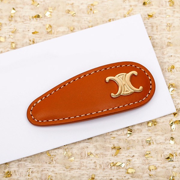 Sold out Celine Triomphe Snap Hair Clip Calfskin Replica Cek19229