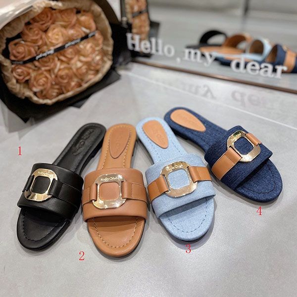 Hard to find Chloe slide flat sandals replica chh35060