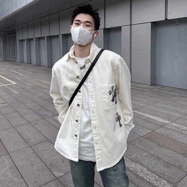 2023 Spring/Summer Chrome Hearts Copy Cross Denim Jacket Kus86997