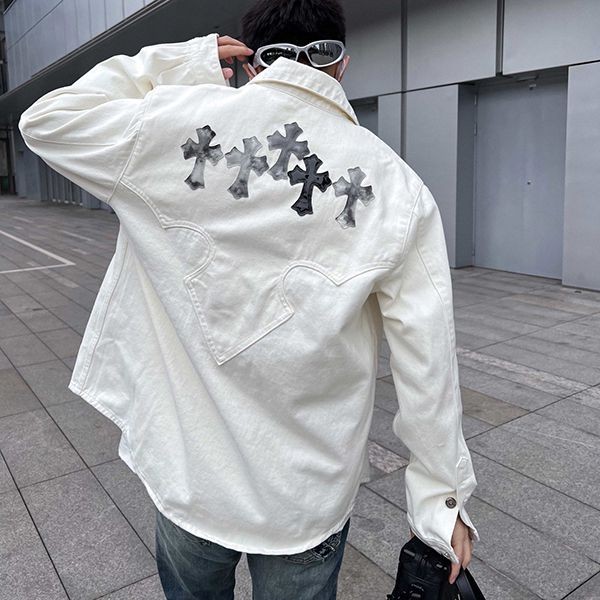 2023 Spring/Summer Chrome Hearts Copy Cross Denim Jacket Kus86997