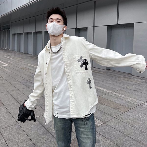 2023 Spring/Summer Chrome Hearts Copy Cross Denim Jacket Kus86997