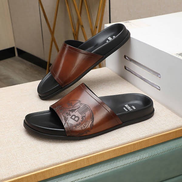 ☆Super popular☆ Berluti fake Scritto calf leather sandals bes26087