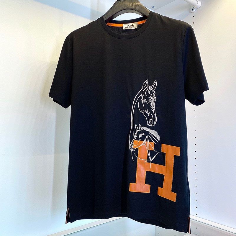 Not available in Japan [Hermes] Short-sleeved T-shirt replica, 100% cotton erm67946