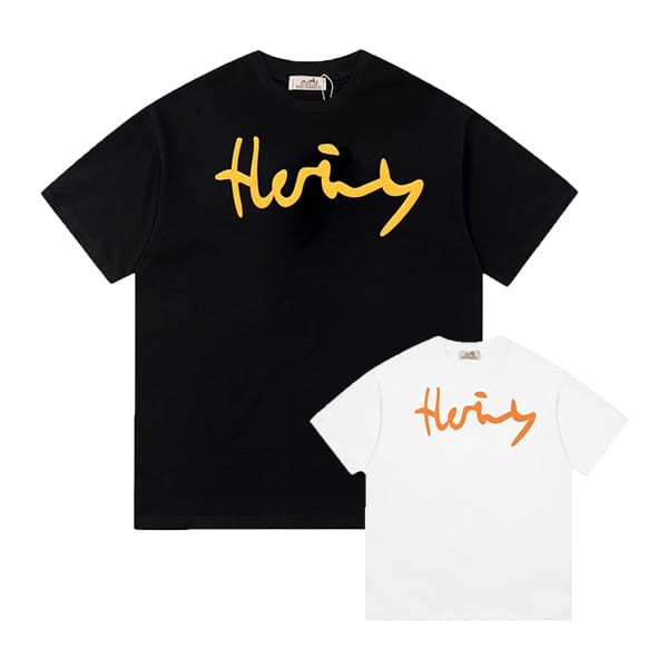[Simple and stylish?] Hermes replica logo T-shirt in 2 colors erp84221