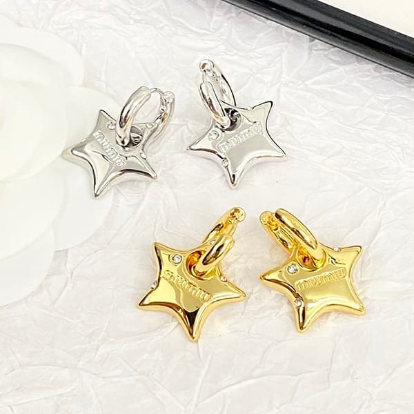 Express delivery Miu Miu logo hoop earrings parody 2 colors myf12651