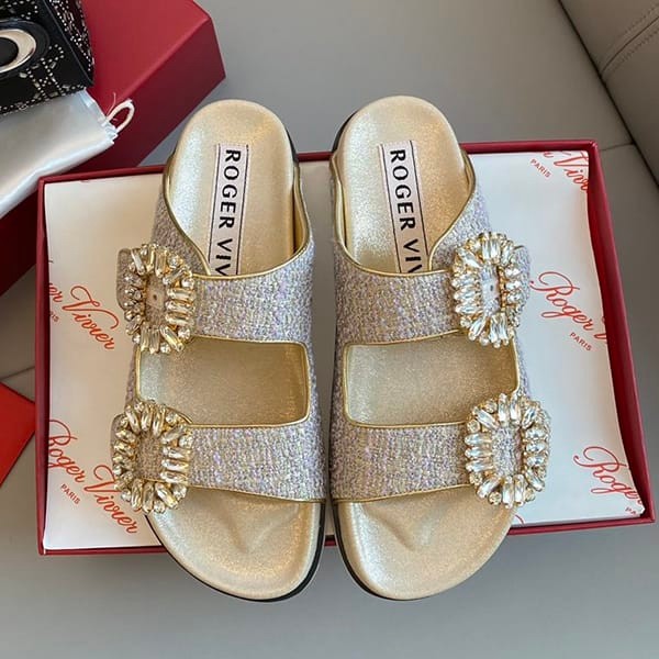 Rare Roger Vivier replica sandals SLIDY VIV roz85433