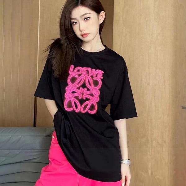 Loewe neon logo cotton t-shirt replica loo79322 available now Loewe neon logo cotton t-shirt replica loo79322 available now