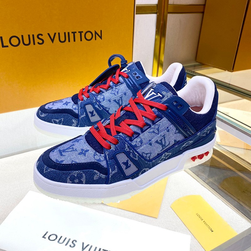 21-22AW Louis Vuitton Replica Sneakers ☆ Collaboration ☆ LV Original Line LV Trainer Blue vuk93716