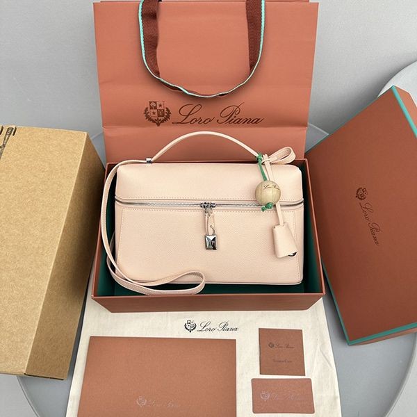 High quality Loro Piana extra calf leather shoulder bag L27 fake rok83314